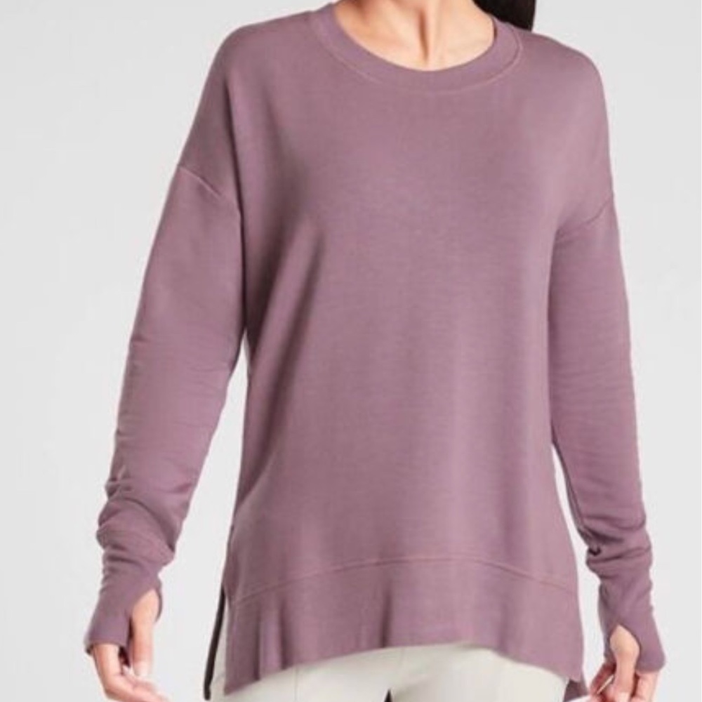 Athleta Long Sleeve Modal XXS‎ Costal Luxe Sweatshirt Purple Womens